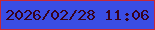 文字の大きさ：4、枠の色：c82836、背景の色：3a4de4、文字の色：38021c 無料ブログパーツのブログ時計