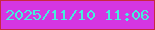 文字の大きさ：2、枠の色：c82942、背景の色：d536e2、文字の色：45efdc 無料ブログパーツのブログ時計