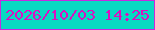 文字の大きさ：3、枠の色：c829e0、背景の色：09d9c2、文字の色：dc0ec1 無料ブログパーツのブログ時計