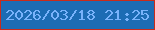 文字の大きさ：2、枠の色：c82b1b、背景の色：1c6cb4、文字の色：79b3fb 無料ブログパーツのブログ時計