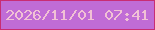 文字の大きさ：2、枠の色：c82d74、背景の色：c06cd6、文字の色：f1c1d5 無料ブログパーツのブログ時計