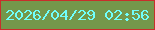 文字の大きさ：5、枠の色：c82e2b、背景の色：74974b、文字の色：70fffc 無料ブログパーツのブログ時計