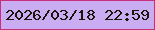 文字の大きさ：5、枠の色：c82f79、背景の色：caacf2、文字の色：191508 無料ブログパーツのブログ時計