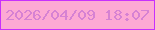 文字の大きさ：4、枠の色：c830fc、背景の色：fda9d4、文字の色：d682d3 無料ブログパーツのブログ時計