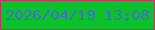 文字の大きさ：4、枠の色：c83165、背景の色：0bc22d、文字の色：4172c7 無料ブログパーツのブログ時計