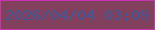 文字の大きさ：1、枠の色：c832b3、背景の色：83405c、文字の色：435897 無料ブログパーツのブログ時計