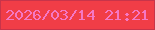 文字の大きさ：4、枠の色：c8344a、背景の色：f13d47、文字の色：f578c4 無料ブログパーツのブログ時計