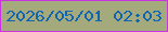 文字の大きさ：2、枠の色：c834e3、背景の色：a5aa7d、文字の色：1164b2 無料ブログパーツのブログ時計