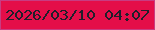 文字の大きさ：5、枠の色：c83c82、背景の色：e40e49、文字の色：201f2b 無料ブログパーツのブログ時計