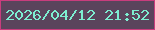 文字の大きさ：5、枠の色：c83d7d、背景の色：5a445c、文字の色：7deed1 無料ブログパーツのブログ時計