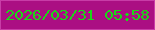 文字の大きさ：4、枠の色：c83da7、背景の色：ab0f83、文字の色：1ad917 無料ブログパーツのブログ時計