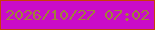 文字の大きさ：4、枠の色：c83f09、背景の色：ca0cc9、文字の色：9f8239 無料ブログパーツのブログ時計