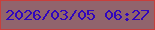 文字の大きさ：4、枠の色：c83f3c、背景の色：91646d、文字の色：3006bd 無料ブログパーツのブログ時計