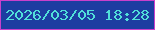 文字の大きさ：4、枠の色：c840cb、背景の色：1c3da1、文字の色：51ded9 無料ブログパーツのブログ時計