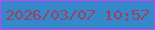 文字の大きさ：3、枠の色：c841ff、背景の色：3588c9、文字の色：994261 無料ブログパーツのブログ時計