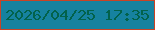 文字の大きさ：5、枠の色：c84325、背景の色：16829f、文字の色：02624b 無料ブログパーツのブログ時計