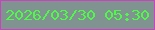 文字の大きさ：5、枠の色：c843bd、背景の色：809391、文字の色：4ff94a 無料ブログパーツのブログ時計
