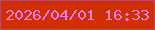 文字の大きさ：2、枠の色：c84556、背景の色：cf2f02、文字の色：ef7de6 無料ブログパーツのブログ時計
