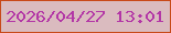 文字の大きさ：4、枠の色：c84919、背景の色：dabbbf、文字の色：b337a6 無料ブログパーツのブログ時計