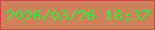 文字の大きさ：1、枠の色：c84b41、背景の色：ce815a、文字の色：2ef137 無料ブログパーツのブログ時計