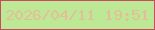文字の大きさ：1、枠の色：c84c5c、背景の色：bde996、文字の色：e5be98 無料ブログパーツのブログ時計