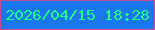 文字の大きさ：1、枠の色：c84d91、背景の色：1a77ef、文字の色：1ffc83 無料ブログパーツのブログ時計