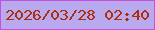 文字の大きさ：5、枠の色：c84fdc、背景の色：b9aaef、文字の色：ae2d0d 無料ブログパーツのブログ時計