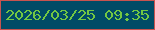 文字の大きさ：1、枠の色：c8534f、背景の色：004b66、文字の色：73c743 無料ブログパーツのブログ時計
