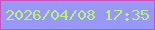 文字の大きさ：3、枠の色：c853ba、背景の色：9a97fb、文字の色：bdf276 無料ブログパーツのブログ時計