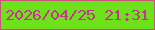 文字の大きさ：5、枠の色：c8547a、背景の色：6de21b、文字の色：cd3190 無料ブログパーツのブログ時計