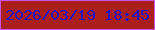 文字の大きさ：3、枠の色：c854f4、背景の色：aa1f19、文字の色：1f16c0 無料ブログパーツのブログ時計