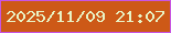 文字の大きさ：4、枠の色：c855e1、背景の色：cd5917、文字の色：e8f3c5 無料ブログパーツのブログ時計