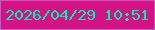 文字の大きさ：2、枠の色：c857bd、背景の色：d41285、文字の色：00f2ae 無料ブログパーツのブログ時計