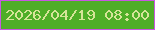 文字の大きさ：4、枠の色：c857e2、背景の色：4fae28、文字の色：d6e498 無料ブログパーツのブログ時計
