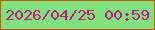 文字の大きさ：2、枠の色：c85a02、背景の色：80e17f、文字の色：c41884 無料ブログパーツのブログ時計