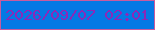 文字の大きさ：5、枠の色：c85b9e、背景の色：0479e4、文字の色：8b28b8 無料ブログパーツのブログ時計