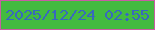文字の大きさ：1、枠の色：c85da4、背景の色：43bb40、文字の色：3869bd 無料ブログパーツのブログ時計