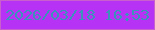 文字の大きさ：3、枠の色：c85fcc、背景の色：b632f4、文字の色：3b93bb 無料ブログパーツのブログ時計