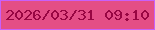 文字の大きさ：2、枠の色：c860fa、背景の色：e44e86、文字の色：980642 無料ブログパーツのブログ時計