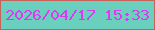 文字の大きさ：3、枠の色：c86159、背景の色：6acfbc、文字の色：da3bf0 無料ブログパーツのブログ時計