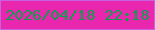 文字の大きさ：1、枠の色：c861e0、背景の色：e826ae、文字の色：0b9f4d 無料ブログパーツのブログ時計