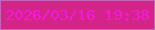 文字の大きさ：2、枠の色：c863ba、背景の色：d32487、文字の色：f618e0 無料ブログパーツのブログ時計