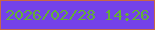 文字の大きさ：2、枠の色：c86646、背景の色：7442e9、文字の色：63af37 無料ブログパーツのブログ時計