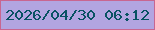 文字の大きさ：5、枠の色：c86691、背景の色：b2a5e1、文字の色：085263 無料ブログパーツのブログ時計