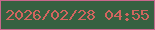 文字の大きさ：4、枠の色：c8678d、背景の色：356141、文字の色：d1655f 無料ブログパーツのブログ時計