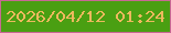 文字の大きさ：4、枠の色：c86893、背景の色：4a9f12、文字の色：edb95e 無料ブログパーツのブログ時計