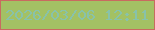 文字の大きさ：3、枠の色：c86b60、背景の色：a3c164、文字の色：88c2aa 無料ブログパーツのブログ時計