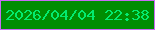文字の大きさ：4、枠の色：c86bf4、背景の色：008d02、文字の色：03ea6f 無料ブログパーツのブログ時計
