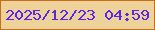 文字の大きさ：4、枠の色：c86d1c、背景の色：edd299、文字の色：5c24ec 無料ブログパーツのブログ時計