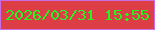 文字の大きさ：5、枠の色：c86de4、背景の色：dd3d45、文字の色：24f421 無料ブログパーツのブログ時計